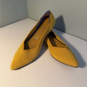 Rothy's Yellow Pointed-Toe Knit Flats